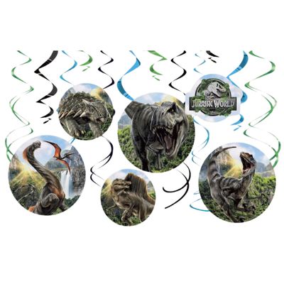 Jurassic World Hanging Swirl Decorations – 12 Count