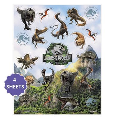 Jurassic World 4 Sticker Sheets – 4 Count