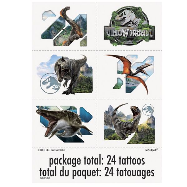 Jurassic World 4 Temporary Tattoos – 24 Count