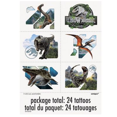 Jurassic World 4 Temporary Tattoos – 24 Count