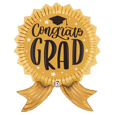 Congrats Grad Gold Ribbon Foil Balloon – 35"