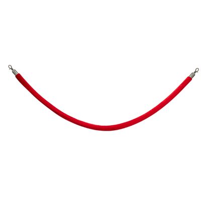 Red Velvet Crowd Control Rope with Snap Ends – Silver (60")