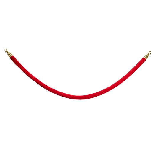 Red Velvet Crowd Control Rope with Snap Ends – Gold (60")