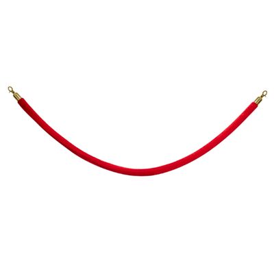 Red Velvet Crowd Control Rope with Snap Ends – Gold (60")