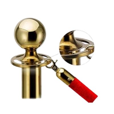 Red Velvet Crowd Control Rope with Snap Ends – Gold (60")