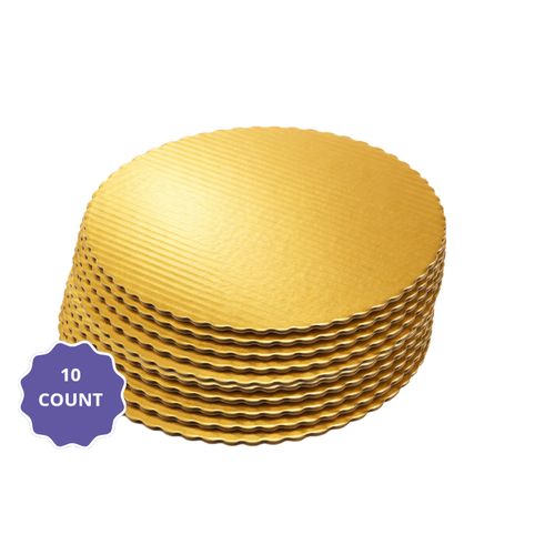 8" Gold Laminated Corrugated Cake Circle