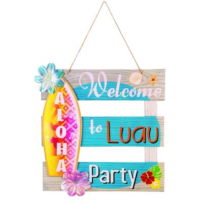 Cardboard Aloha Welcome Sign – 11.5" x 12"