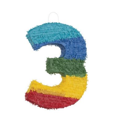 Number 3 Piñata – 14.75" x 4" x 21"