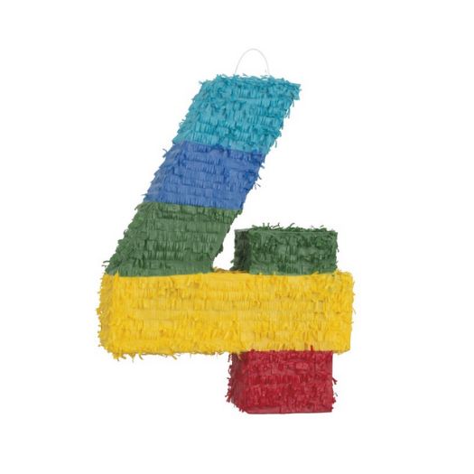Number 4 Piñata – 15.5" x 4" x 21"
