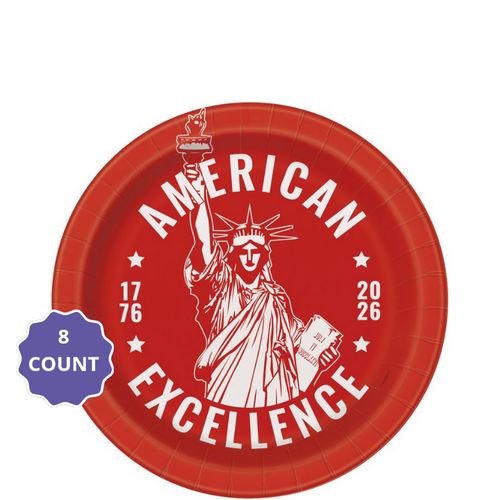 America 250th Round 7" Dessert Plates  8ct