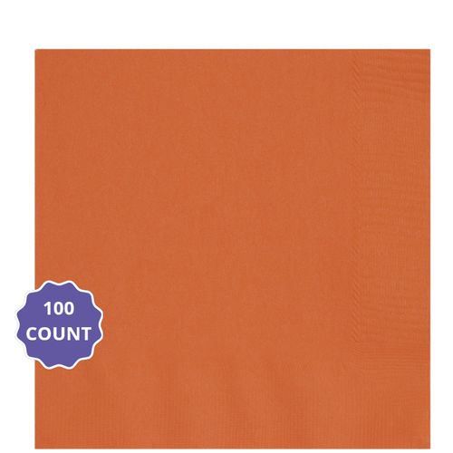 Orange Solid Luncheon Napkins – 100 Count