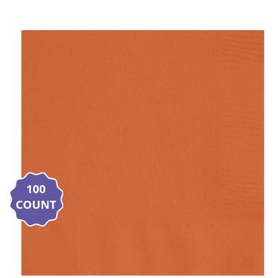 Orange Solid Luncheon Napkins – 100 Count