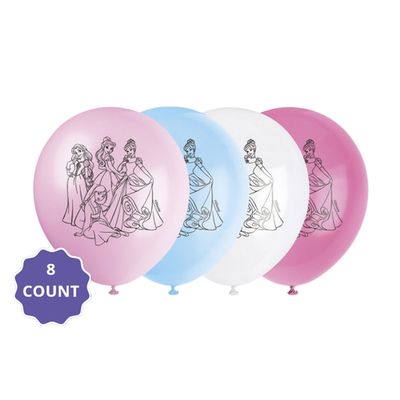 Disney Princess 12" Latex Balloons – 8 Count