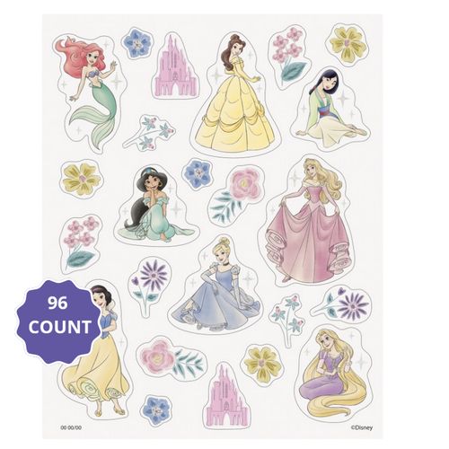 Disney Princess Glitter Stickers – 96 Count