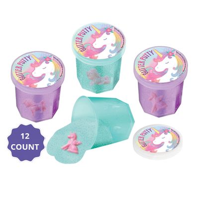 Unicorn Glitter Putty – High Count Favor (12 Count)