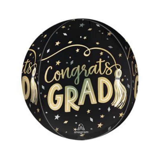 16" Satin Twirling Tassels Congrats Grad Orbz Balloon