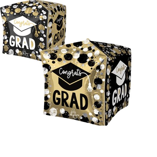 Graduation Circles &amp; Dots Cubez Balloon