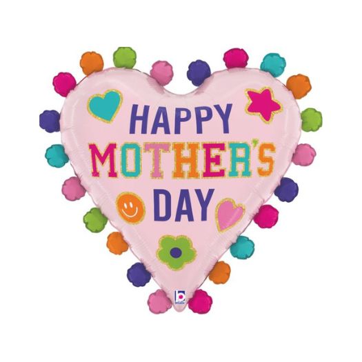 27" Mother’s Day Heart Patches Balloon