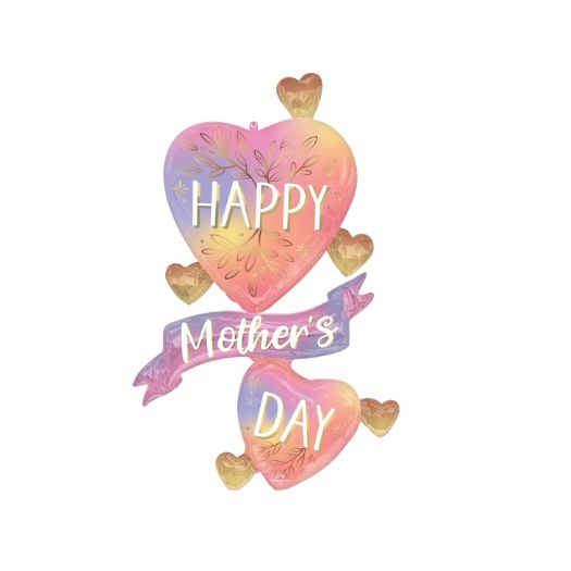 Mother’s Day Botanical Traces Hearts Balloon, 49"