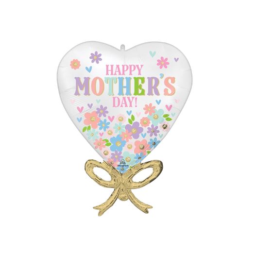 Mother’s Day Daisy Chain Bow Satin Balloon, 28"