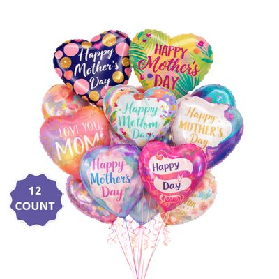 Mother’s Day Balloon Bundle – 18" Foil Balloons – 12 Count