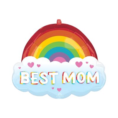 Mother’s Day Gift Balloon – Best Mom Brilliant Rainbow – 25"