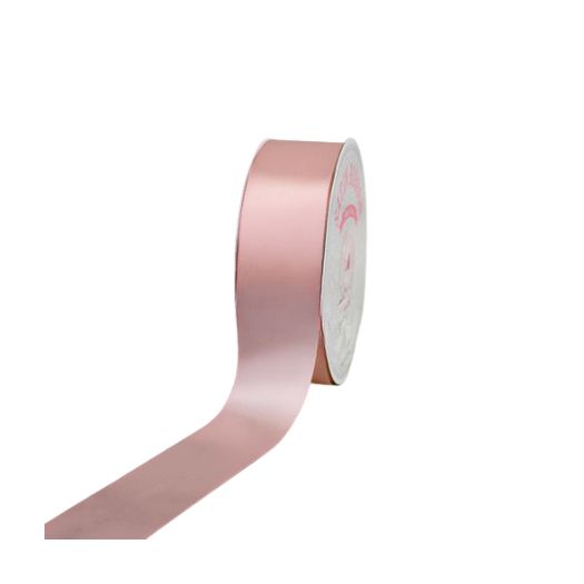 1 1/2" Single Face Satin Ribbon, 50 Yards, Color: Rose gold