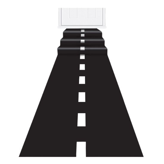 Racetrack Printed Runner with Double-Sided Tape, 24" x 10'