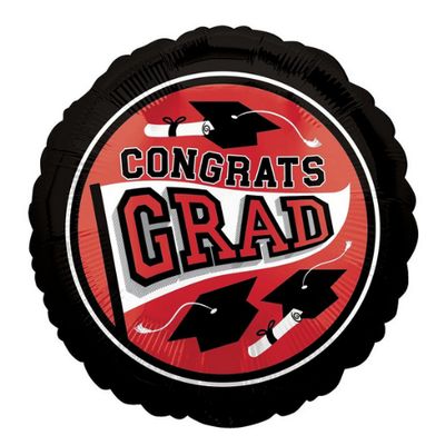 18" School Colors “Be True to Your School” Red Foil Balloon