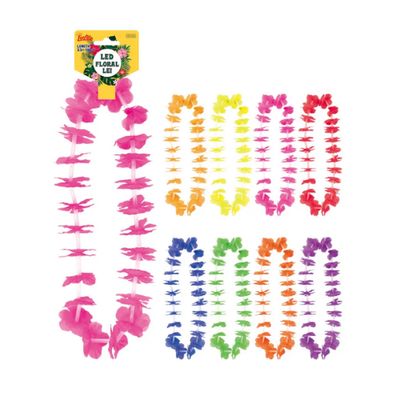 LED Floral Summer Lei in Assorted Colors | Light-Up Luau Party Accessory