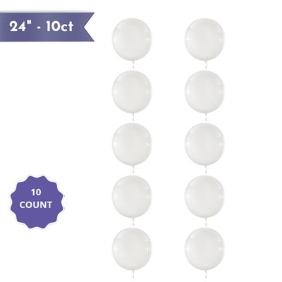 24" Bubble Balloons – 10ct Clear Decorating Balloons packaged