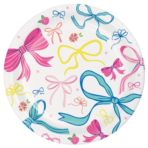 Bow Bash 9" Paper Dinner Plates, 8-Count