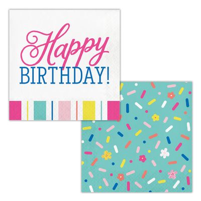 Birthday Brights Lunch Napkins, 2-Ply, 16-Count