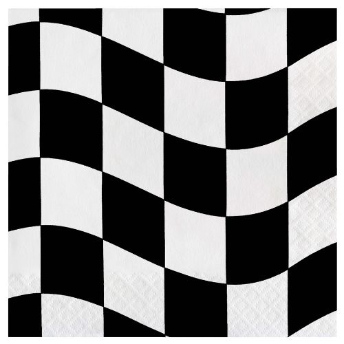 Black &amp; White Checkered Lunch Napkins, 2-Ply, 16-Count