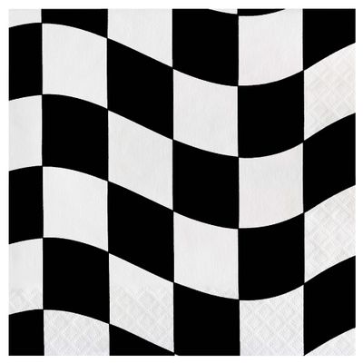Black &amp; White Checkered Lunch Napkins, 2-Ply, 16-Count