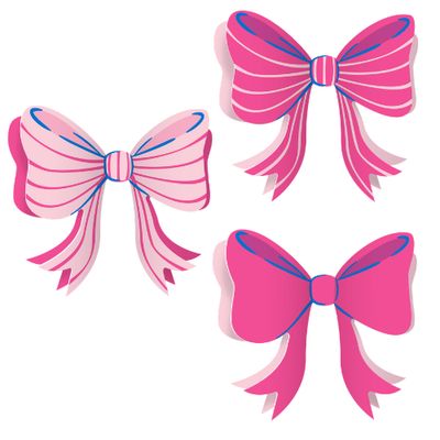 Bow Bash Wall Décor Party Decorations, 3 Count, 9.75" x 12.5"