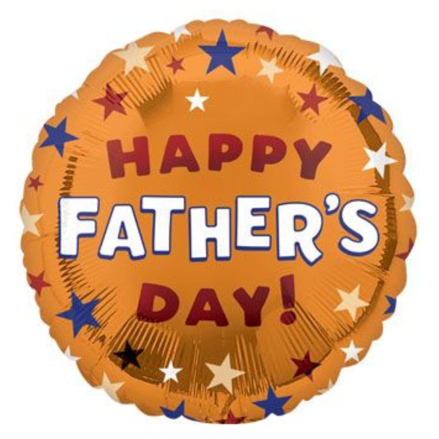 Father's Day Stars Orange Foil Balloon 18" | Happy Father's Day Party Balloon