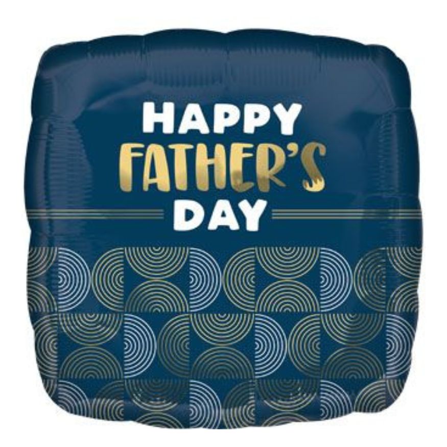 Happy Father's Day Ribbed Lines Foil Balloon 18" | Father's Day Party Balloon