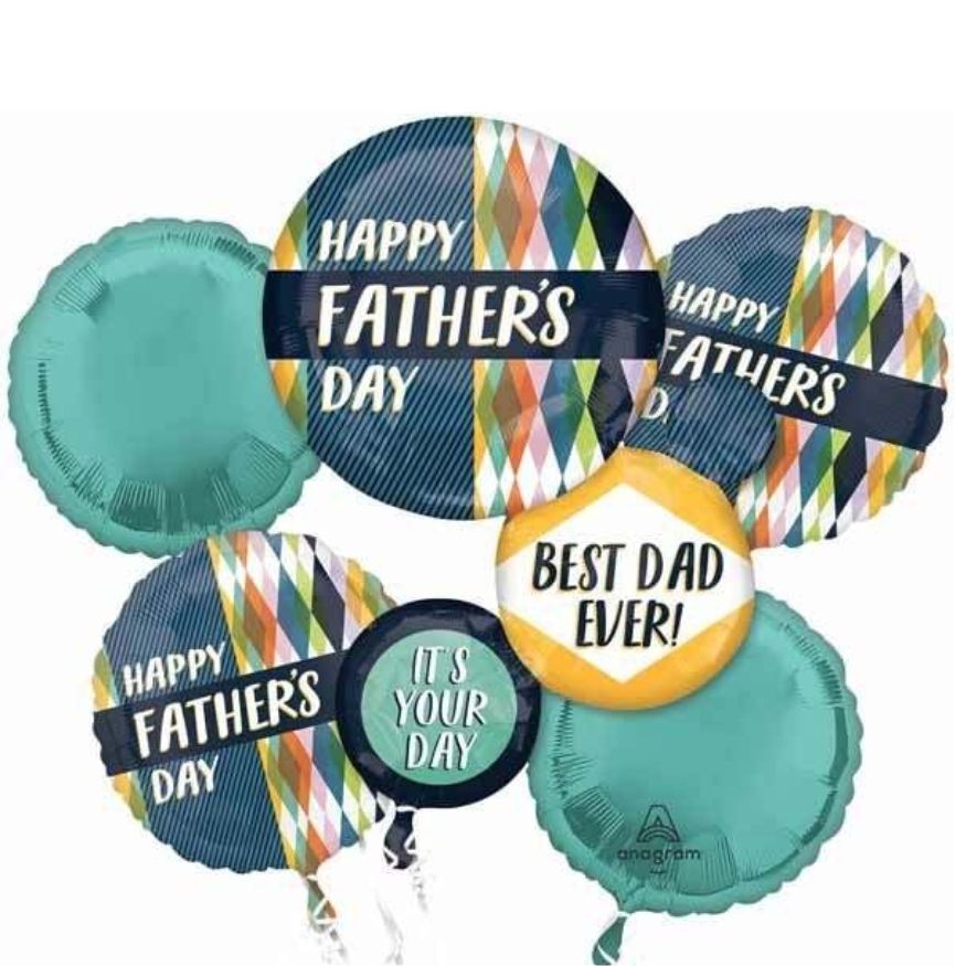 Happy Father's Day Balloon Bouquet 5-Piece Set | Father's Day Foil Balloons