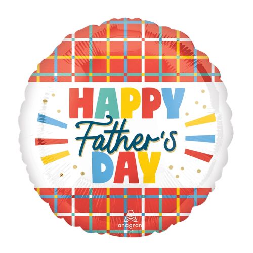 Happy Father's Day Graphic Grids Foil Balloon 18" | Father's Day Party Balloon