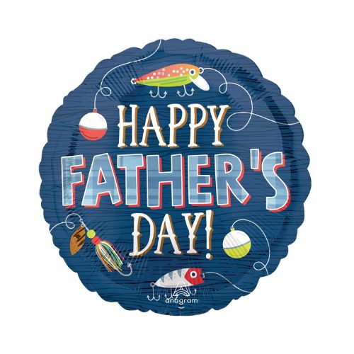 Happy Father's Day Hooked on Dad Foil Balloon 18" | Father's Day Fishing Balloon
