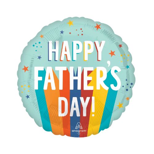 Happy Father's Day Playful Stripes Foil Balloon 18" | Father's Day Party Balloon