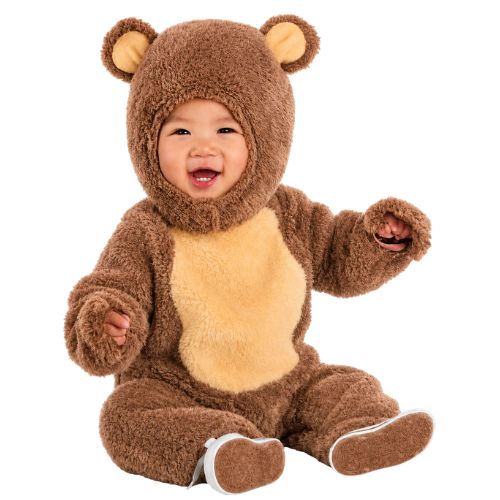 Cuddly Teddy Bear Costume for Kids | Jumpsuit &amp; Hood 2-Piece Costume Set, Size: 3-6M