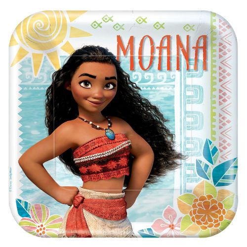 Disney Moana Square Dinner Plates 9" | 8-Count Moana Party Plates