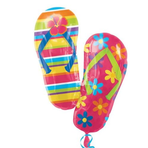 33" Tropical Flip-Flops Shaped Foil Balloon | Summer Party Balloon