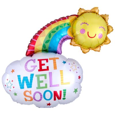 Get Well Soon Rainbow Foil Balloon 30"
