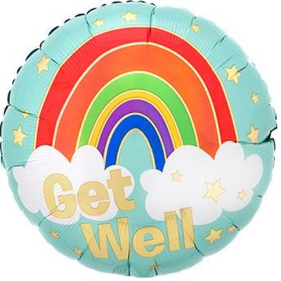 Get Well Golden Rainbow Foil Balloon 18"