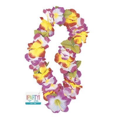 Fancy Lily Rainbow Lei 40" | Hawaiian Luau Party Necklace