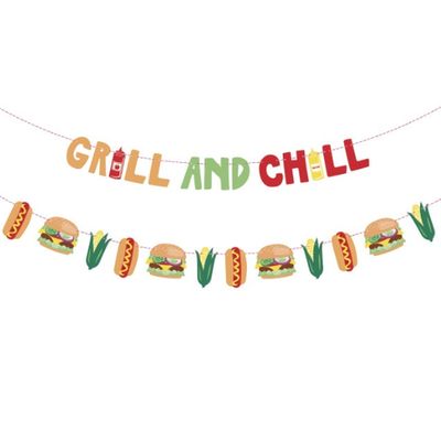 BBQ Party Grill and Chill Cutout Banner Set 2pc