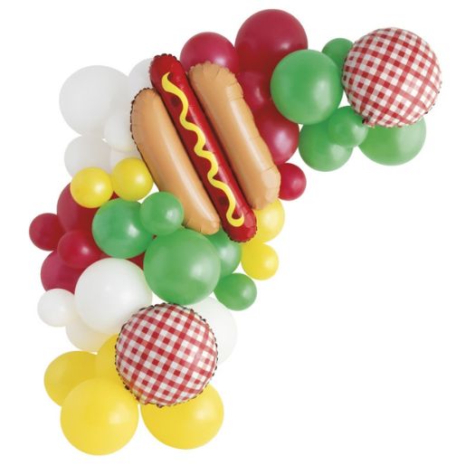 BBQ Party Giant Foil and Solid Latex Balloon Garland Kit, 44pc